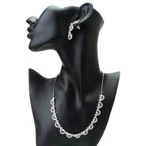Elegant Blossom American Diamond Earring Necklace Set