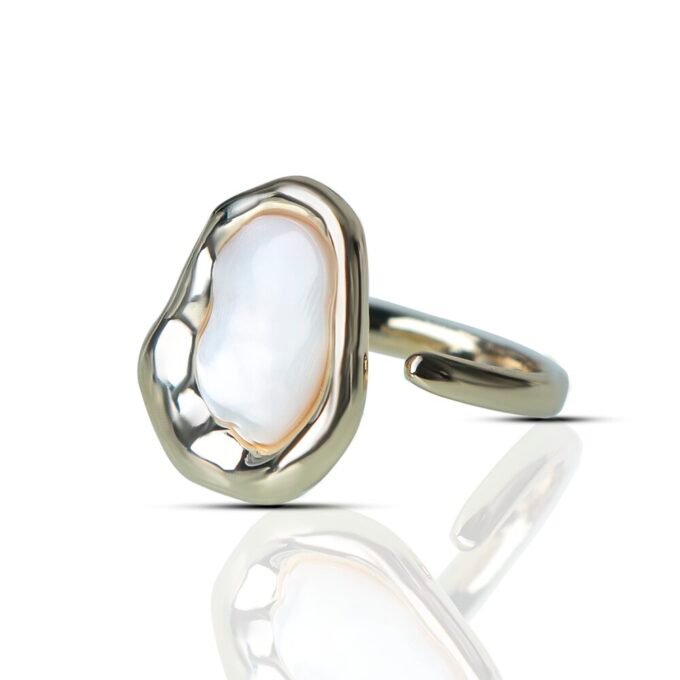 Gold Plated Irregular Pearl Finger Ring