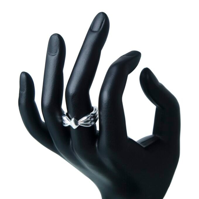 Mega Bow Silver Plated Finger Ring