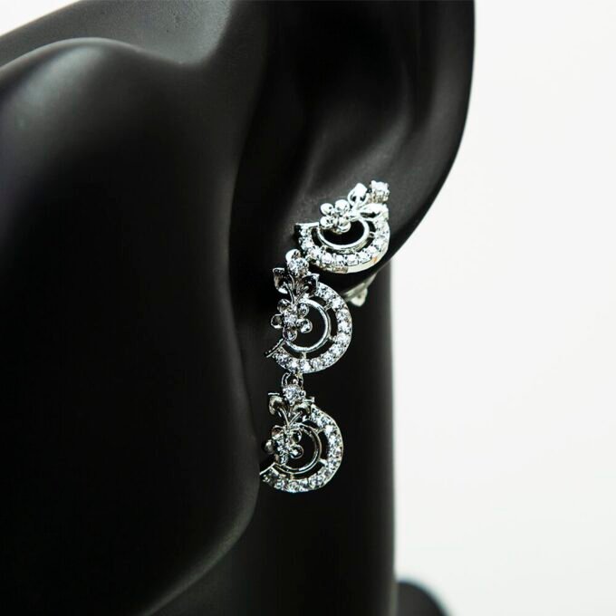 Elegant Blossom American Diamond Earring Necklace Set