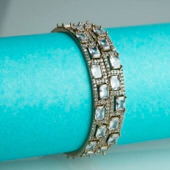 Gold Plated CZ AD Ethnic Design Bangle