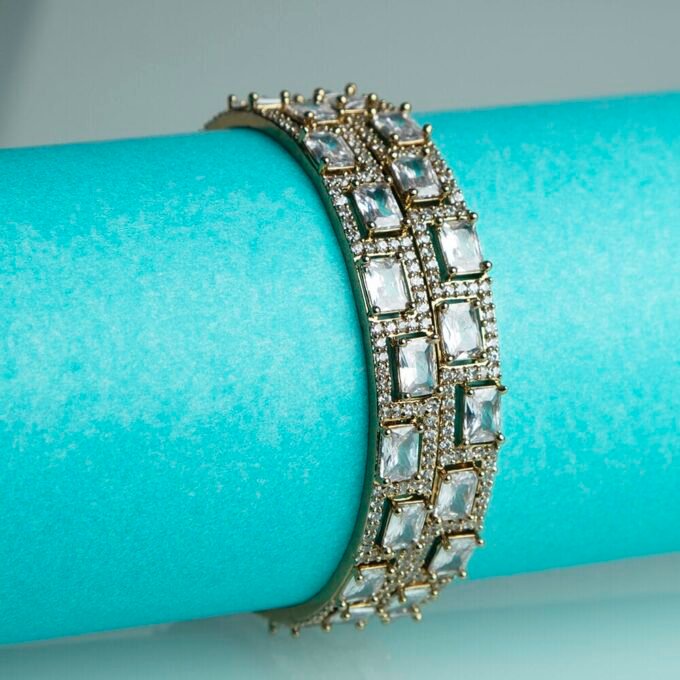 Gold Plated CZ AD Ethnic Design Bangle