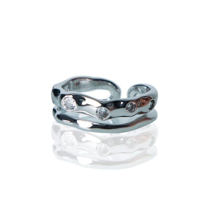 Rhodium Plated American Diamond Finger Ring