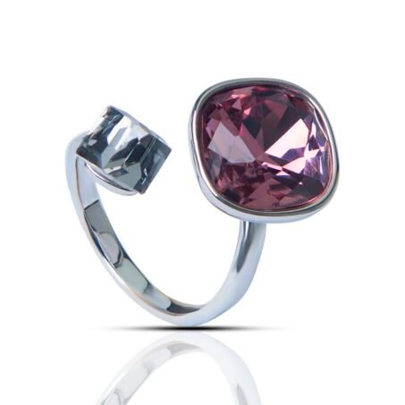 Double Shade Shiny Cubic Zirconia Finger Ring