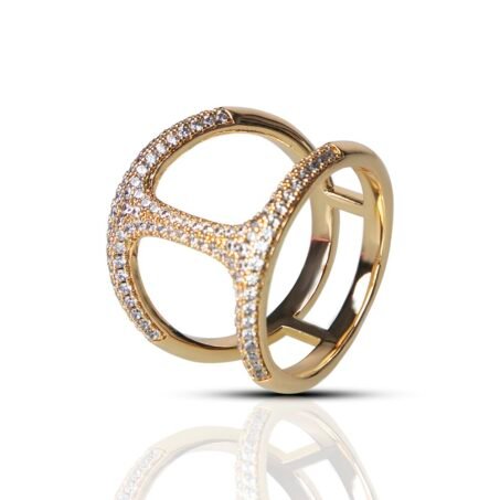 Brute Phantom Gold Plated with American Diamonds Finger Ring
