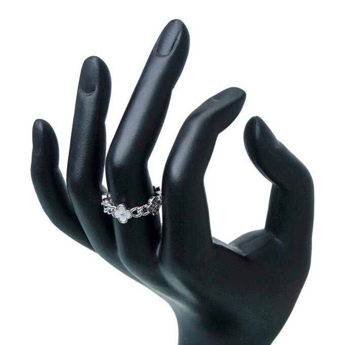 Sterling Silver Plated Floral AD Finger Ring